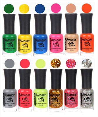 

Avnoor Trendy Color Gel Nail Polish Combo Set No 167 Multicolor(Pack of 12)