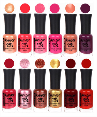 

Avnoor Trendy Color Gel Nail Polish Combo Set No 310 Multicolor(Pack of 12)