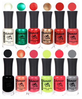

Avnoor Trendy Color Gel Nail Polish Combo Set No 570 Multicolor(Pack of 12)