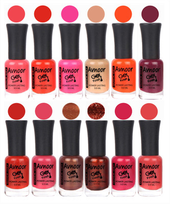 

Avnoor Trendy Color Gel Nail Polish Combo Set No 336 Multicolor(Pack of 12)