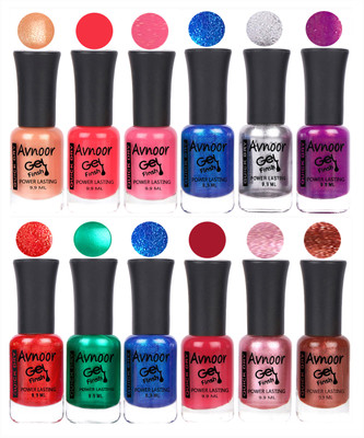 

Avnoor Trendy Color Gel Nail Polish Combo Set No 238 Multicolor(Pack of 12)