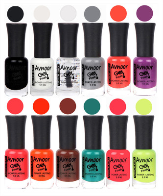 

Avnoor Trendy Color Gel Nail Polish Combo Set No 160 Multicolor(Pack of 12)