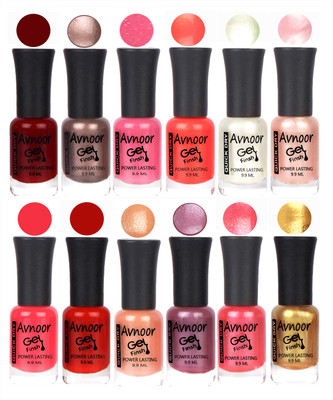 

Avnoor Trendy Color Gel Nail Polish Combo Set No 649 Multicolor(Pack of 12)