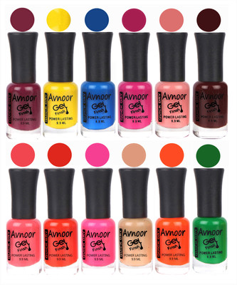 

Avnoor Trendy Color Gel Nail Polish Combo Set No 515 Multicolor(Pack of 12)