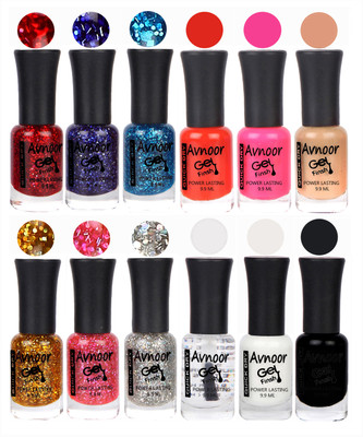 

Avnoor Trendy Color Gel Nail Polish Combo Set No 594 Multicolor(Pack of 12)