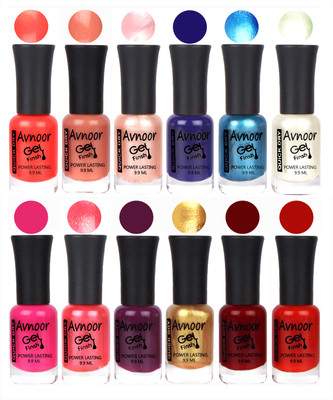 

Avnoor Trendy Color Gel Nail Polish Combo Set No 391 Multicolor(Pack of 12)