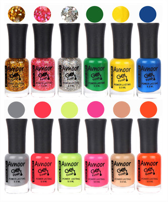 

Avnoor Trendy Color Gel Nail Polish Combo Set No 168 Multicolor(Pack of 12)