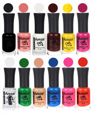

Avnoor Trendy Color Gel Nail Polish Combo Set No 620 Multicolor(Pack of 12)