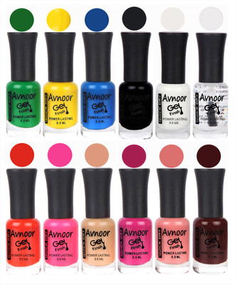 

Avnoor Trendy Color Gel Nail Polish Combo Set No 537 Multicolor(Pack of 12)