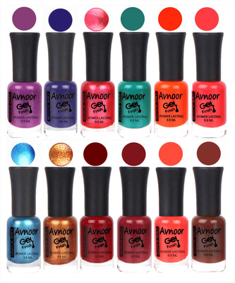 

Avnoor Trendy Color Gel Nail Polish Combo Set No 143 Multicolor(Pack of 12)