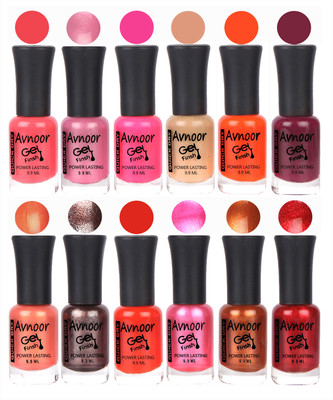 

Avnoor Trendy Color Gel Nail Polish Combo Set No 500 Multicolor(Pack of 12)