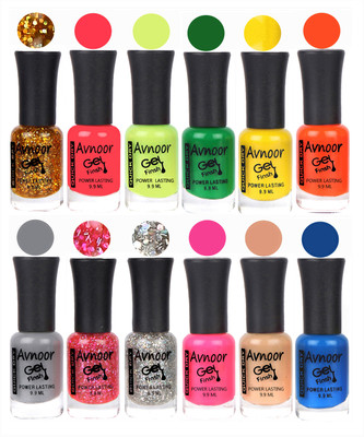

Avnoor Trendy Color Gel Nail Polish Combo Set No 171 Multicolor(Pack of 12)