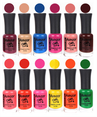 

Avnoor Trendy Color Gel Nail Polish Combo Set No 516 Multicolor(Pack of 12)