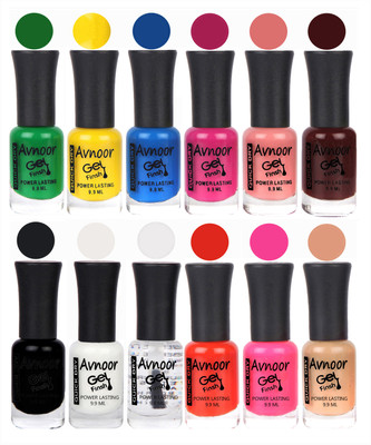 

Avnoor Trendy Color Gel Nail Polish Combo Set No 530 Multicolor(Pack of 12)