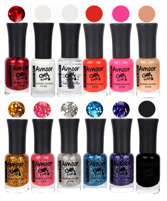 

Avnoor Trendy Color Gel Nail Polish Combo Set No 592 Multicolor(Pack of 12)