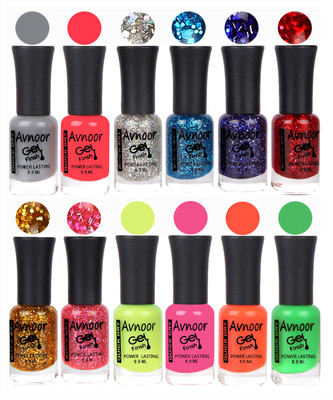 

Avnoor Trendy Color Gel Nail Polish Combo Set No 436 Multicolor(Pack of 12)