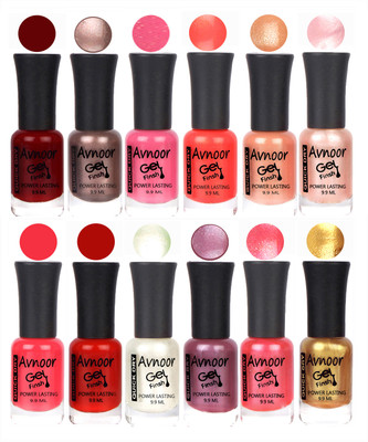 

Avnoor Trendy Color Gel Nail Polish Combo Set No 648 Multicolor(Pack of 12)