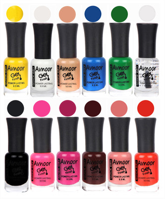 

Avnoor Trendy Color Gel Nail Polish Combo Set No 617 Multicolor(Pack of 12)