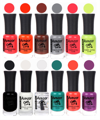 

Avnoor Trendy Color Gel Nail Polish Combo Set No 153 Multicolor(Pack of 12)