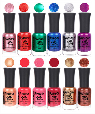 

Avnoor Trendy Color Gel Nail Polish Combo Set No 226 Multicolor(Pack of 12)
