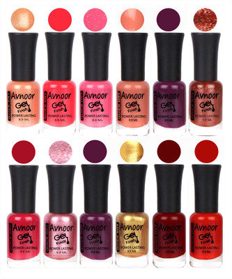 

Avnoor Trendy Color Gel Nail Polish Combo Set No 307 Multicolor(Pack of 12)