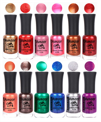 

Avnoor Trendy Color Gel Nail Polish Combo Set No 292 Multicolor(Pack of 12)