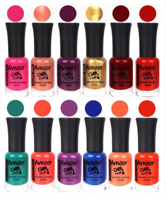 

Avnoor Trendy Color Gel Nail Polish Combo Set No 449 Multicolor(Pack of 12)