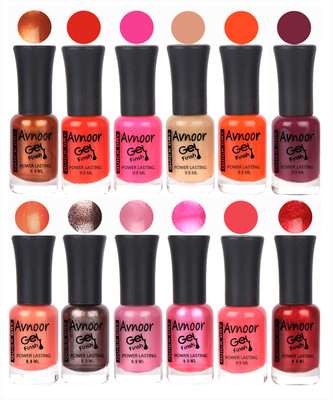 

Avnoor Trendy Color Gel Nail Polish Combo Set No 497 Multicolor(Pack of 12)