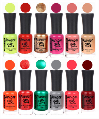 

Avnoor Trendy Color Gel Nail Polish Combo Set No 578 Multicolor(Pack of 12)
