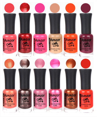

Avnoor Trendy Color Gel Nail Polish Combo Set No 503 Multicolor(Pack of 12)