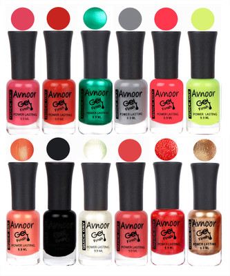 

Avnoor Trendy Color Gel Nail Polish Combo Set No 562 Multicolor(Pack of 12)