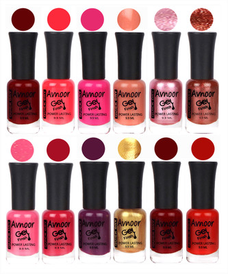 

Avnoor Trendy Color Gel Nail Polish Combo Set No 317 Multicolor(Pack of 12)