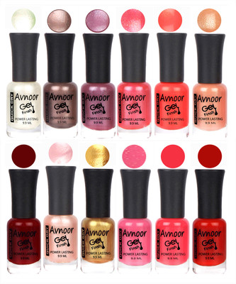 

Avnoor Trendy Color Gel Nail Polish Combo Set No 643 Multicolor(Pack of 12)