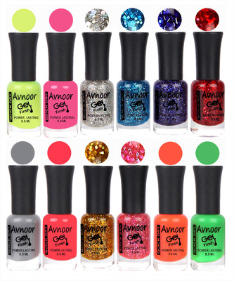 

Avnoor Trendy Color Gel Nail Polish Combo Set No 437 Multicolor(Pack of 12)
