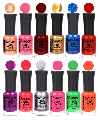 

Avnoor Trendy Color Gel Nail Polish Combo Set No 659 Multicolor(Pack of 12)