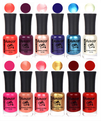 

Avnoor Trendy Color Gel Nail Polish Combo Set No 392 Multicolor(Pack of 12)