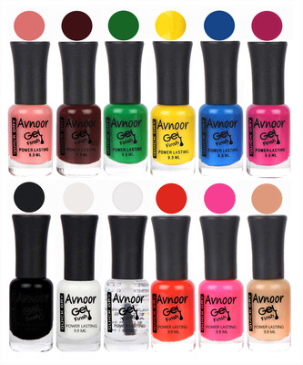 

Avnoor Trendy Color Gel Nail Polish Combo Set No 543 Multicolor(Pack of 12)