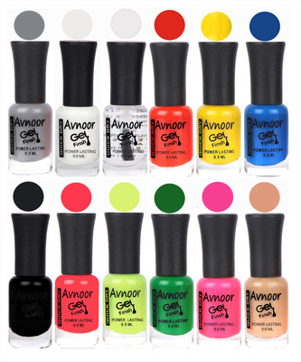 

Avnoor Trendy Color Gel Nail Polish Combo Set No 629 Multicolor(Pack of 12)