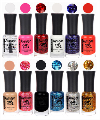

Avnoor Trendy Color Gel Nail Polish Combo Set No 603 Multicolor(Pack of 12)