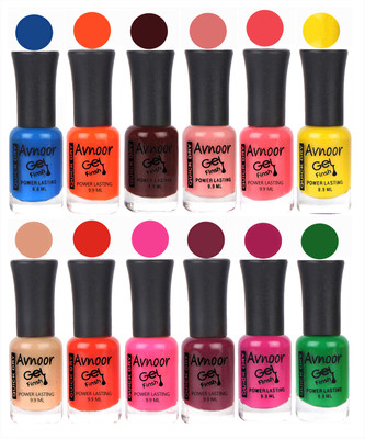 

Avnoor Trendy Color Gel Nail Polish Combo Set No 529 Multicolor(Pack of 12)