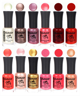 

Avnoor Trendy Color Gel Nail Polish Combo Set No 641 Multicolor(Pack of 12)