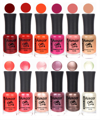 

Avnoor Trendy Color Gel Nail Polish Combo Set No 177 Multicolor(Pack of 12)