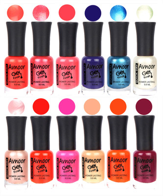 

Avnoor Trendy Color Gel Nail Polish Combo Set No 422 Multicolor(Pack of 12)