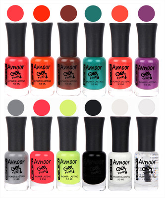 

Avnoor Trendy Color Gel Nail Polish Combo Set No 151 Multicolor(Pack of 12)