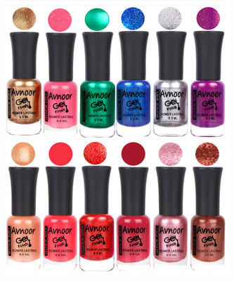 

Avnoor Trendy Color Gel Nail Polish Combo Set No 230 Multicolor(Pack of 12)