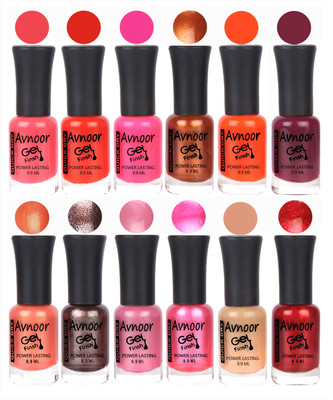 

Avnoor Trendy Color Gel Nail Polish Combo Set No 508 Multicolor(Pack of 12)
