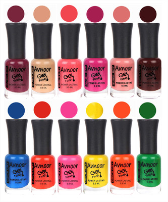 

Avnoor Trendy Color Gel Nail Polish Combo Set No 517 Multicolor(Pack of 12)