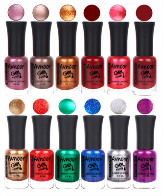 

Avnoor Trendy Color Gel Nail Polish Combo Set No 266 Multicolor(Pack of 12)