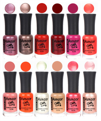 

Avnoor Trendy Color Gel Nail Polish Combo Set No 187 Multicolor(Pack of 12)