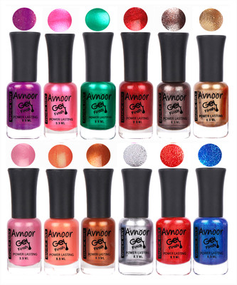 

Avnoor Trendy Color Gel Nail Polish Combo Set No 278 Multicolor(Pack of 12)